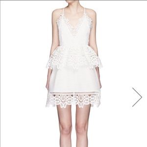 Self Portrait White Lace Tier Dress